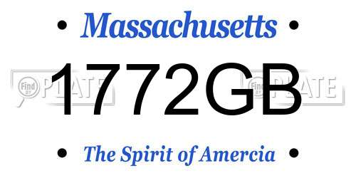 1772GB Massachusetts License Plate