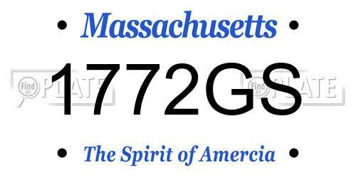 1772GS Massachusetts License Plate