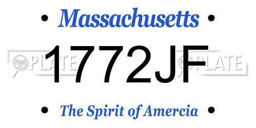 1772JF Massachusetts License Plate