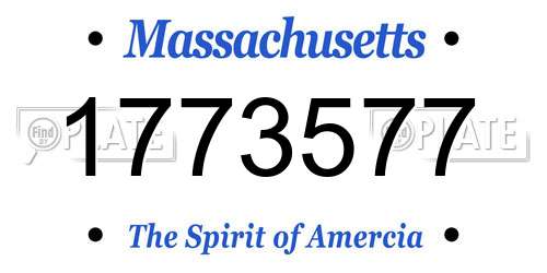 1773577 Massachusetts License Plate