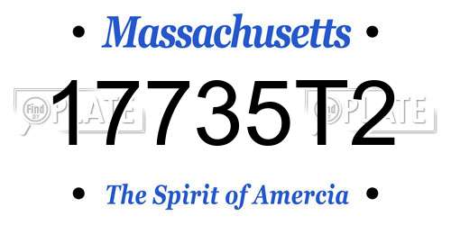 17735T2 Massachusetts License Plate