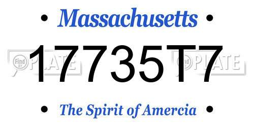 17735T7 Massachusetts License Plate