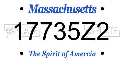 17735Z2 Massachusetts License Plate