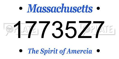 17735Z7 Massachusetts License Plate
