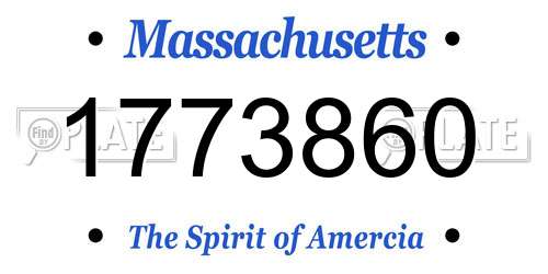 1773860 Massachusetts License Plate