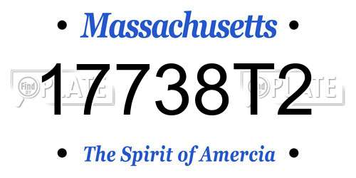 17738T2 Massachusetts License Plate