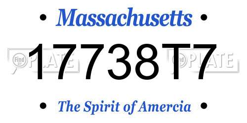 17738T7 Massachusetts License Plate