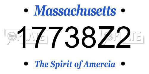 17738Z2 Massachusetts License Plate