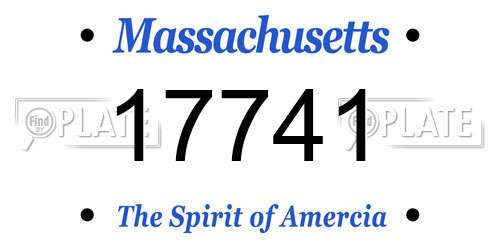 17741 Massachusetts License Plate