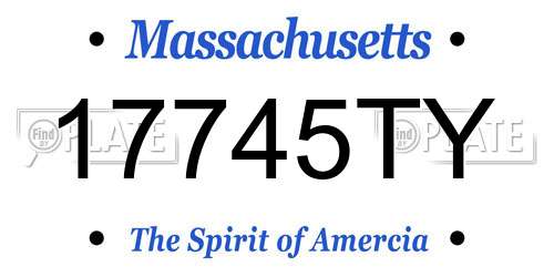 17745TY Massachusetts License Plate