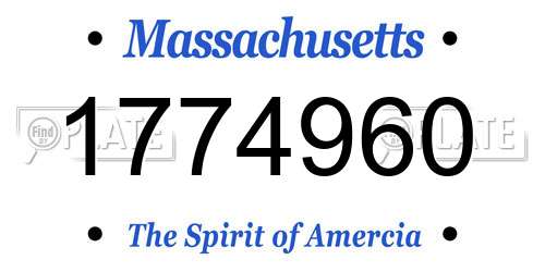 1774960 Massachusetts License Plate