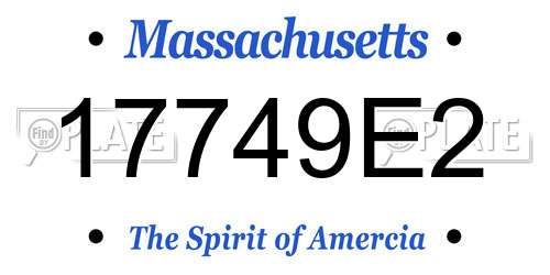17749E2 Massachusetts License Plate