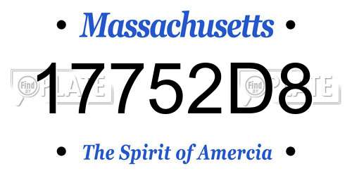 17752D8 Massachusetts License Plate