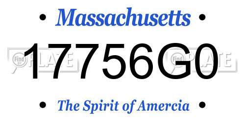 17756G0 Massachusetts License Plate