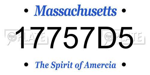 17757D5 Massachusetts License Plate