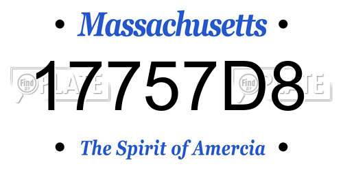 17757D8 Massachusetts License Plate