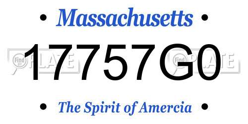 17757G0 Massachusetts License Plate