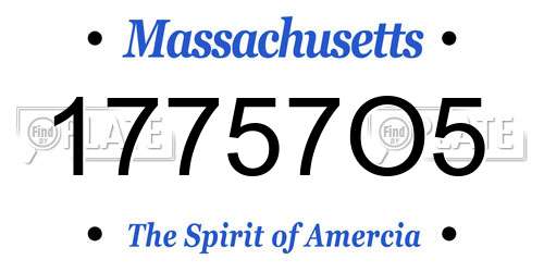 17757O5 Massachusetts License Plate
