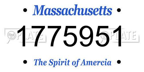 1775951 Massachusetts License Plate