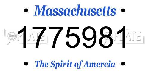 1775981 Massachusetts License Plate
