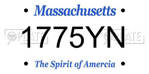 1775YN Massachusetts License Plate
