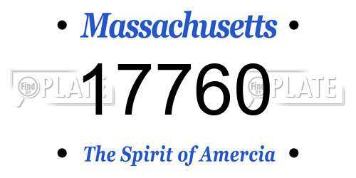 17760 Massachusetts License Plate