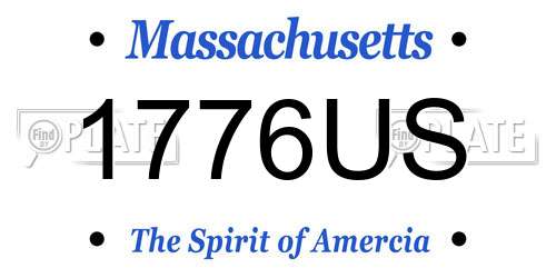 1776US Massachusetts License Plate