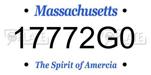 17772G0 Massachusetts License Plate