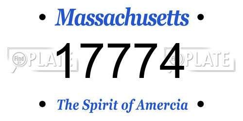 17774 Massachusetts License Plate