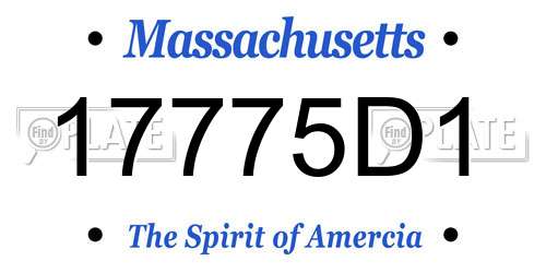 17775D1 Massachusetts License Plate
