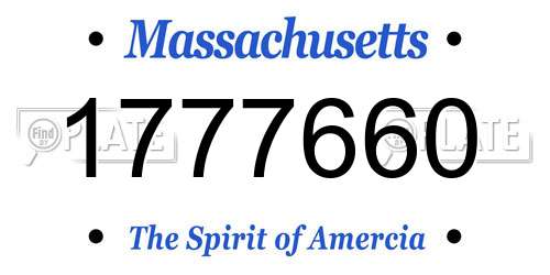 1777660 Massachusetts License Plate