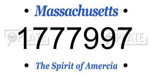 1777997 Massachusetts License Plate