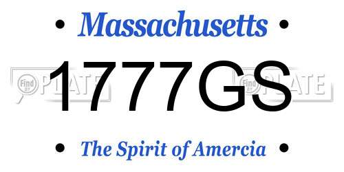 1777GS Massachusetts License Plate