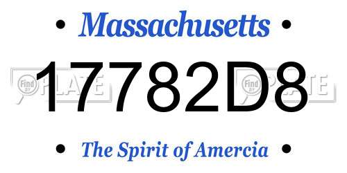 17782D8 Massachusetts License Plate