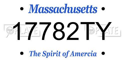 17782TY Massachusetts License Plate