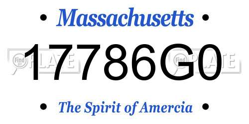 17786G0 Massachusetts License Plate