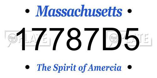 17787D5 Massachusetts License Plate