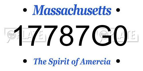 17787G0 Massachusetts License Plate