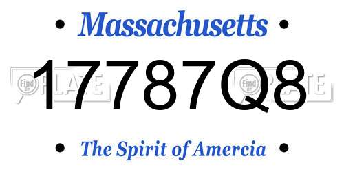 17787Q8 Massachusetts License Plate