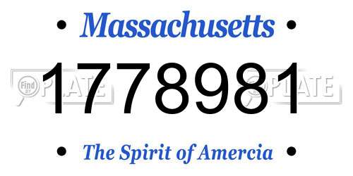 1778981 Massachusetts License Plate
