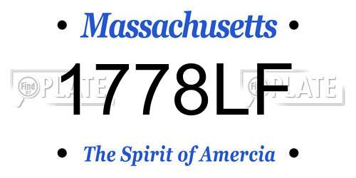 1778LF Massachusetts License Plate