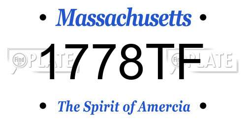 1778TF Massachusetts License Plate