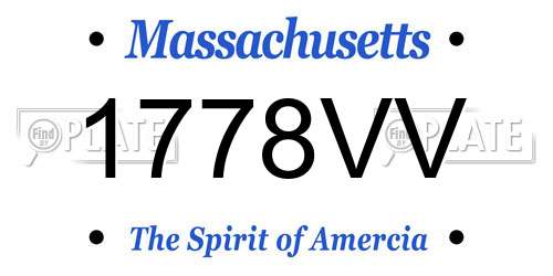 1778VV Massachusetts License Plate