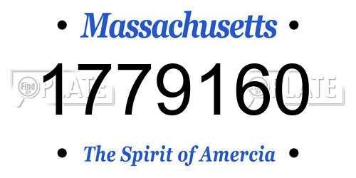 1779160 Massachusetts License Plate