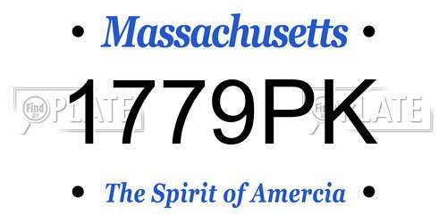 1779PK Massachusetts License Plate