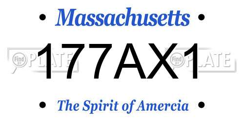 177AX1 Massachusetts License Plate