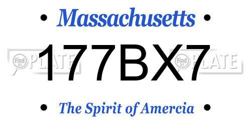 177BX7 Massachusetts License Plate