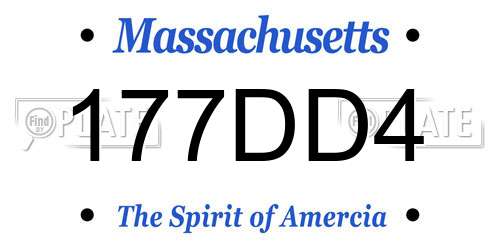 177DD4 Massachusetts License Plate