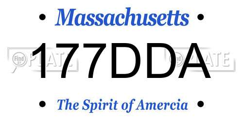 177DDA Massachusetts License Plate
