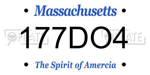 177DO4 Massachusetts License Plate